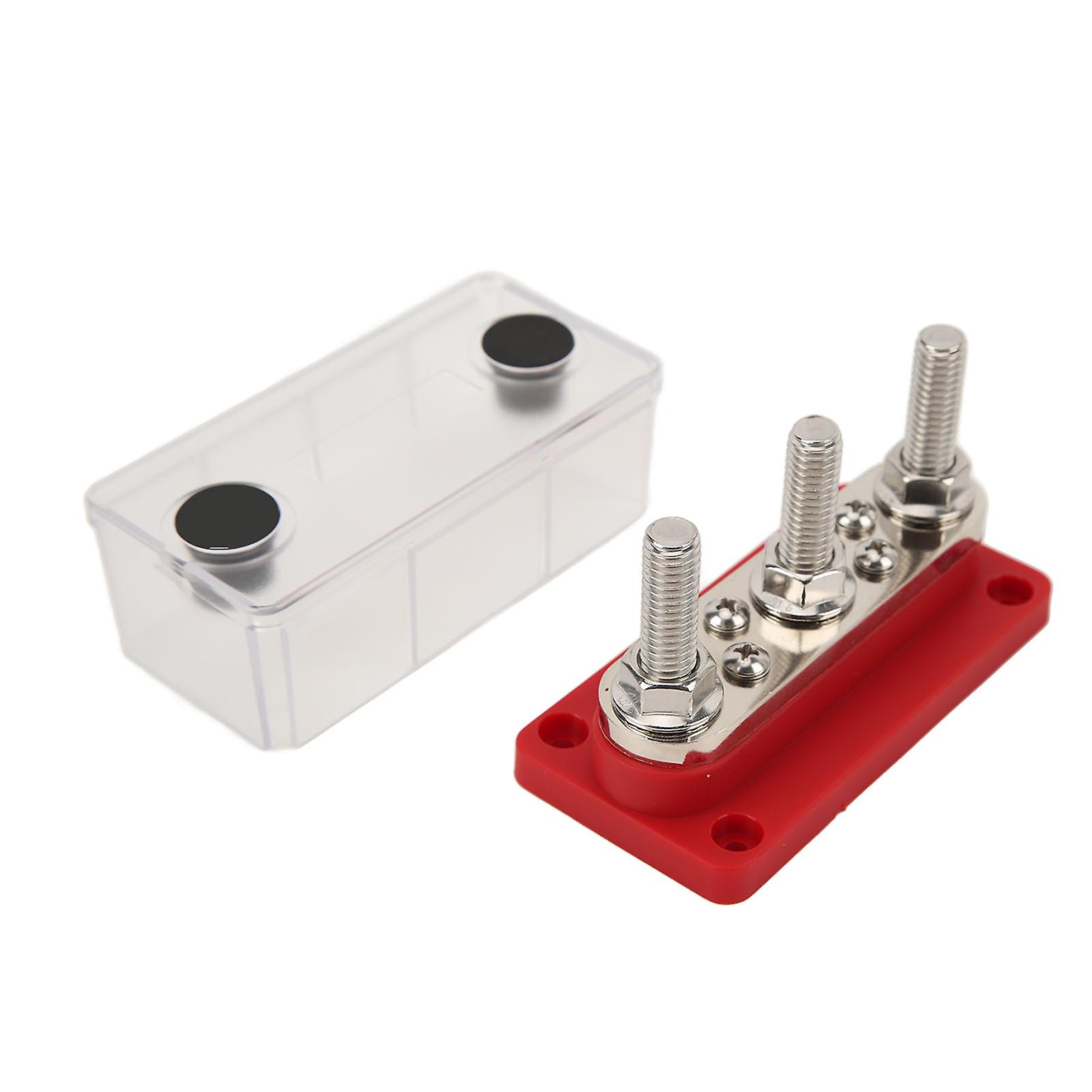 Power Distribution Terminal Block 12‑48V 300A Battery Bus Bar for Cars Trucks RVs Marine Boats Solar System Red 