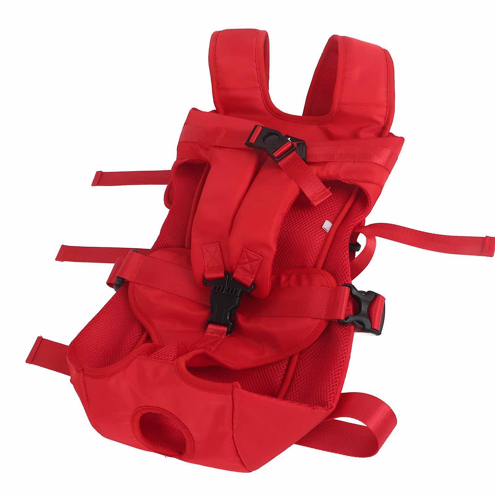 Pet Front Backpack Carrier for Dogs Red Adjustable S Size