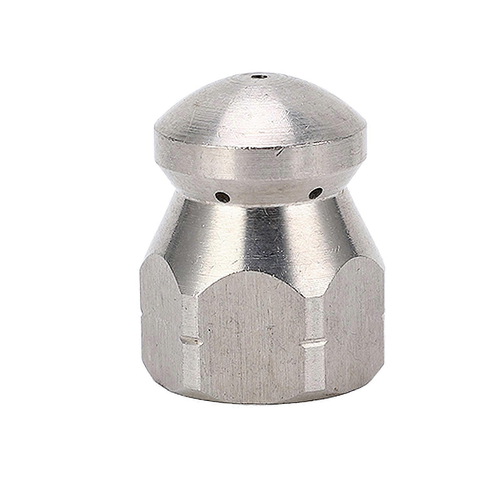 5000 PSI Pressure Washer Nozzle, Pipe Dredging Cleaning Nozzle, Stainless Steel Jet Nozzle, Round Head Front 1 Rear, 6 Holes G3/8"