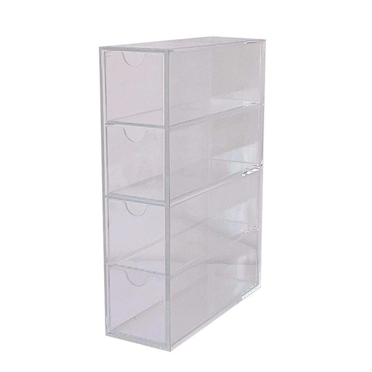 Storage Case Drawer Type Transparent Visible Classify Storing 4 Grids Desktop Cosmetic Organizer Box