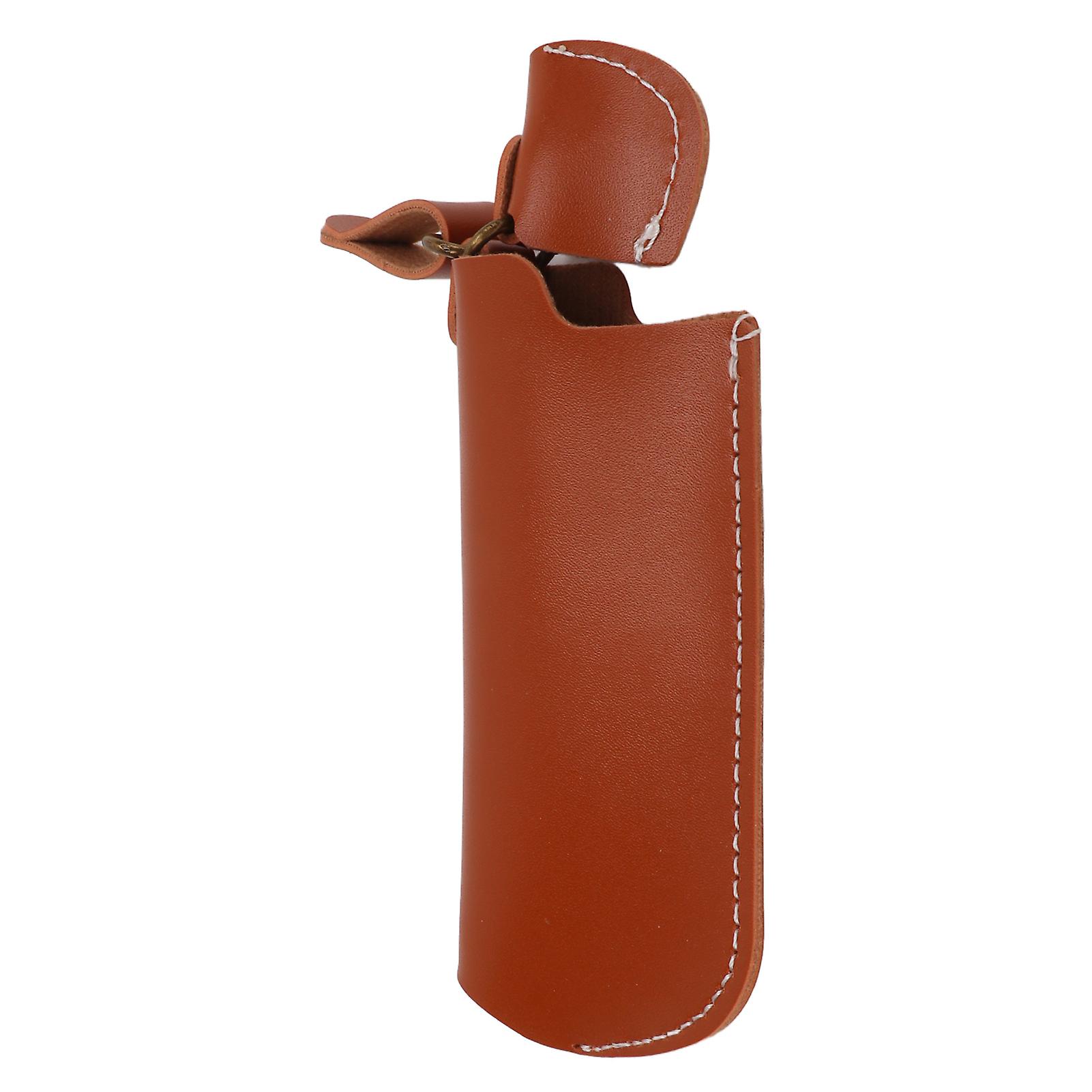 Handmade Rustic Leather Lighter Case for Outdoor Camping. Coffee