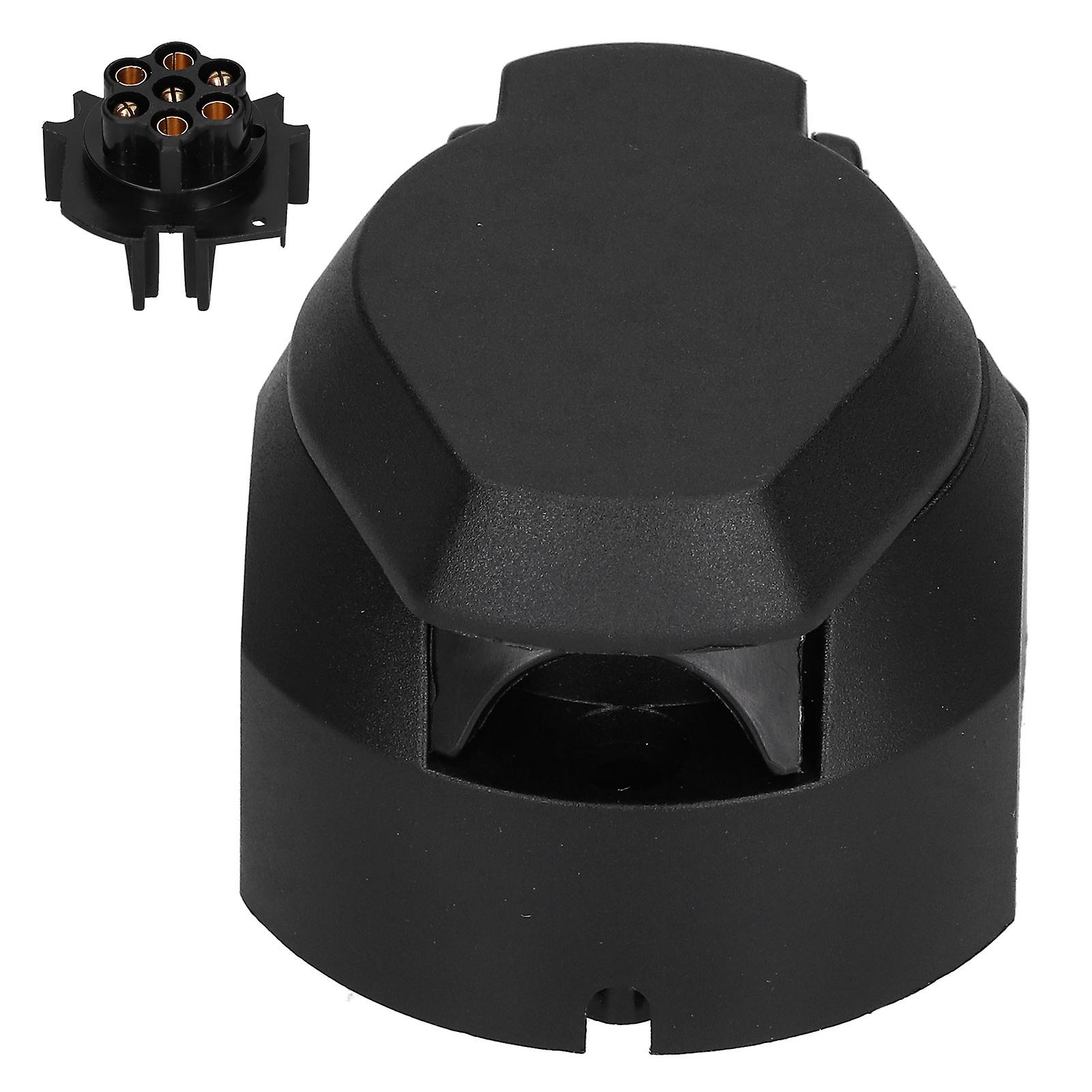 7 Hole European Waterproof Power Cord Connector Adapter Socket for Trailer RV Commercial Vehicle Wiring Plug