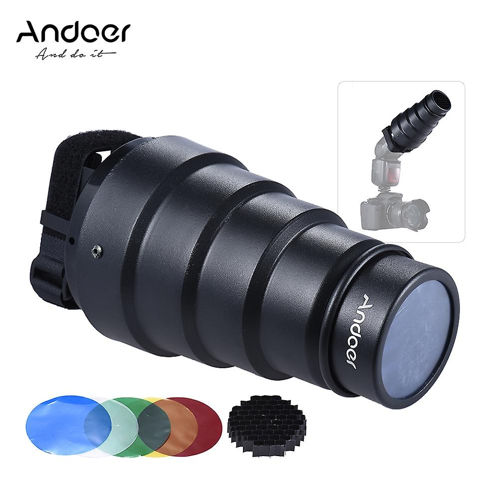 Andoer Conical Snoot Light Modifier w/ 50 Degree Honeycomb Color Filter Replacement for Neewer Canon