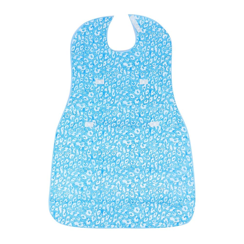 Waterproof Elderly Bib Mealtime Saliva Towel Dining Apron Clothes Protector Blue Removable