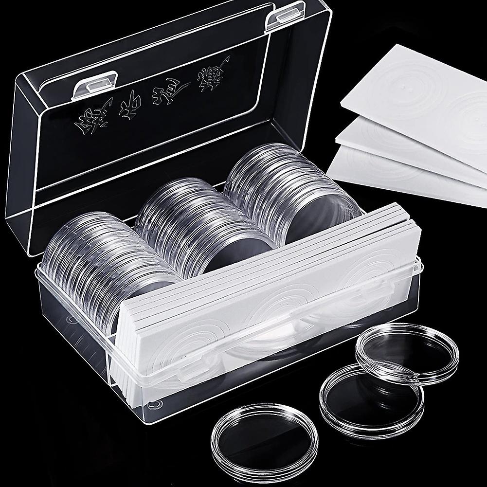 46 Mm Coin Capsules Holder And Protect Gasket Case With Plastic Storage Box