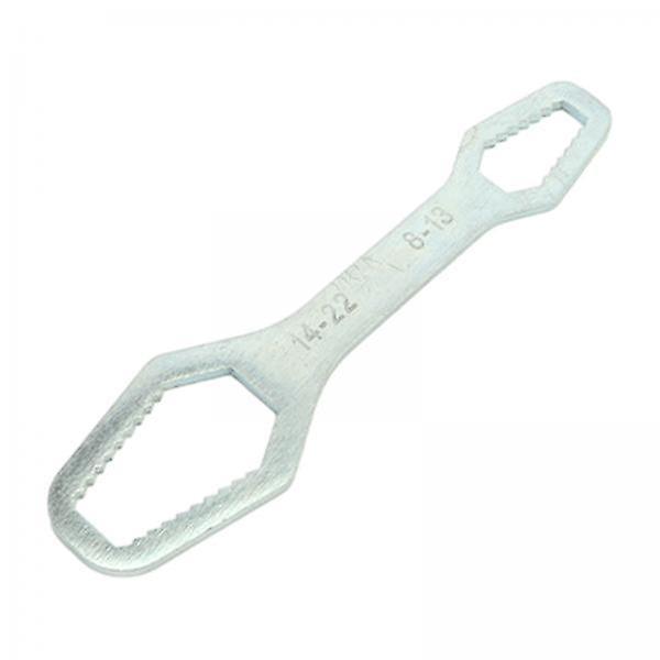2xUniversal Wrench Multifunctional Wrench Double Ended Wrench for Bicycle Home Silver