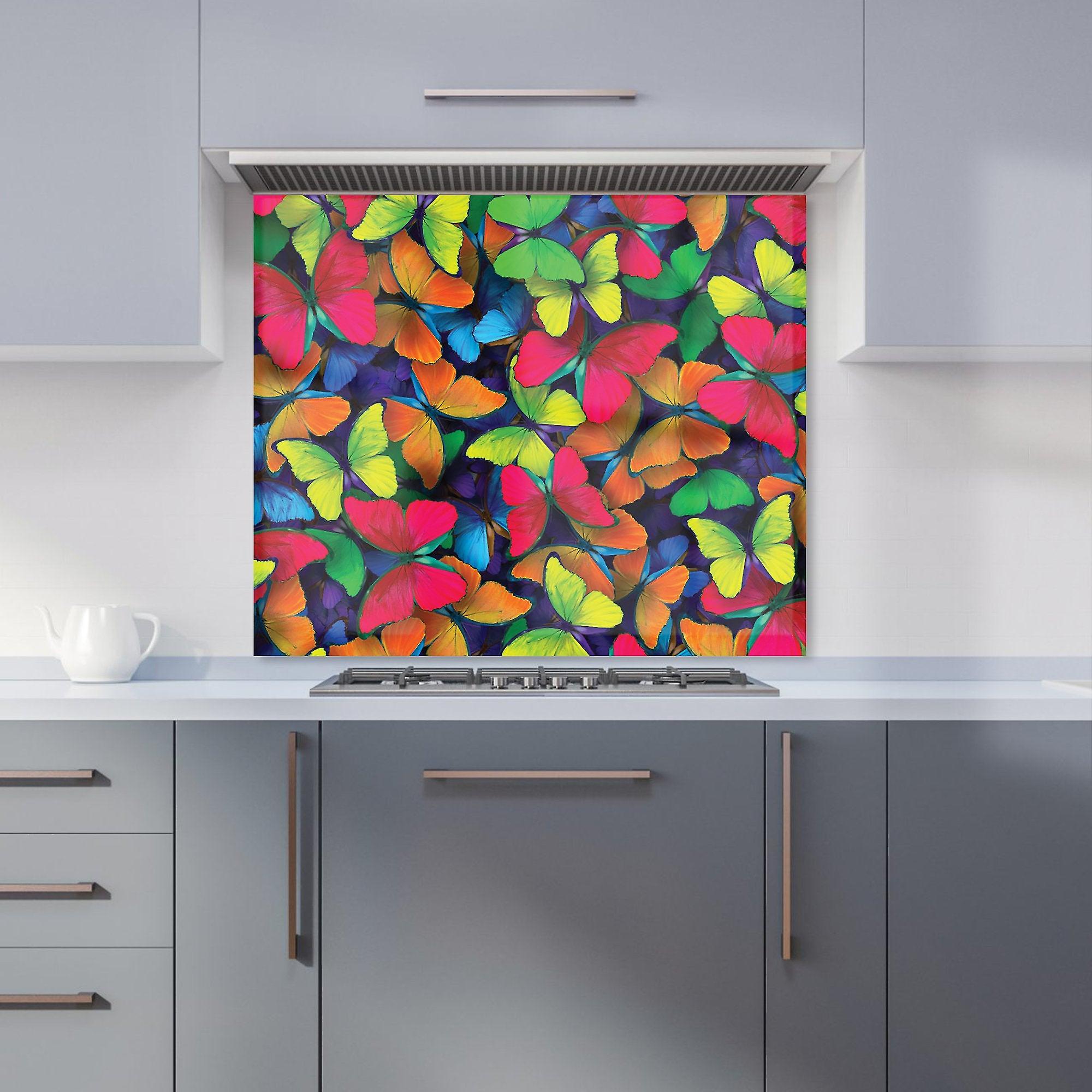 Rainbow Butterflies Kitchen Splashback