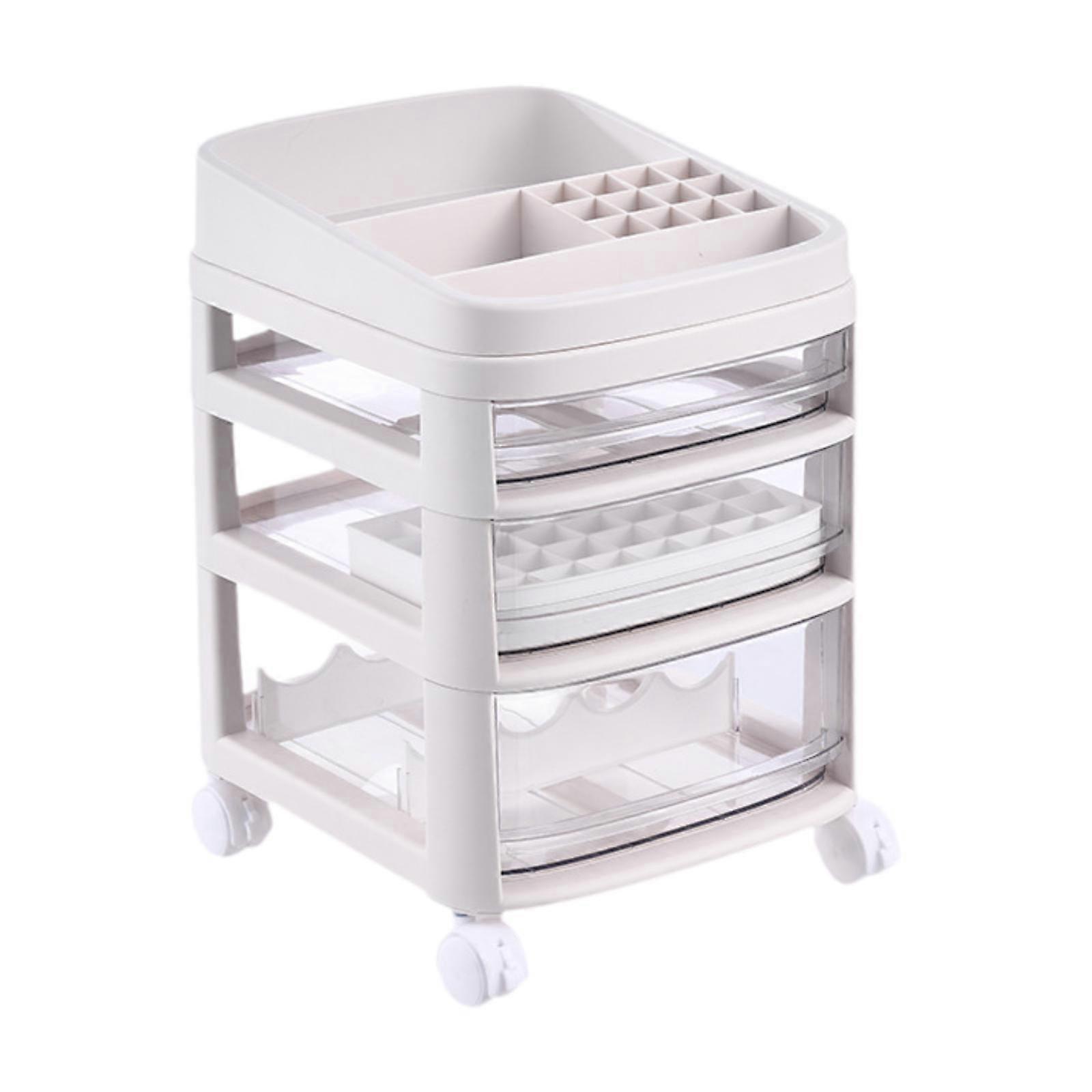 منظم مكياج مع أدراج مضمد طبقات للفرش أحمر الشفاه ظلال العيون 3 طبقات