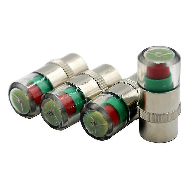 4pcs Car Tire Pressure Indicator Tire Pressure Gauge Indicator Alert Monitoring Valve Cap Sensor External Valve Detection ST1M772