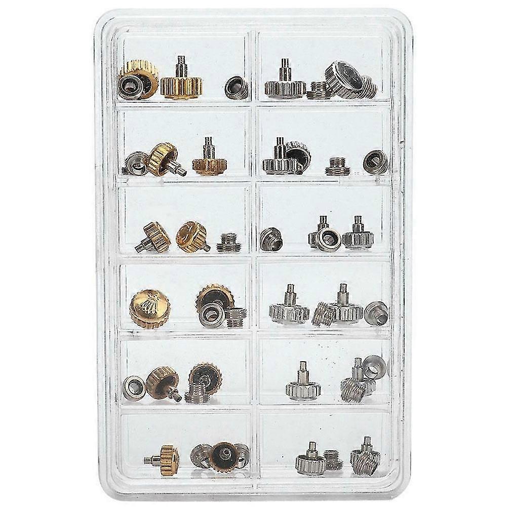 40PCS Watch Crowns Watch Waterproof Assorted Repair Tools with Box