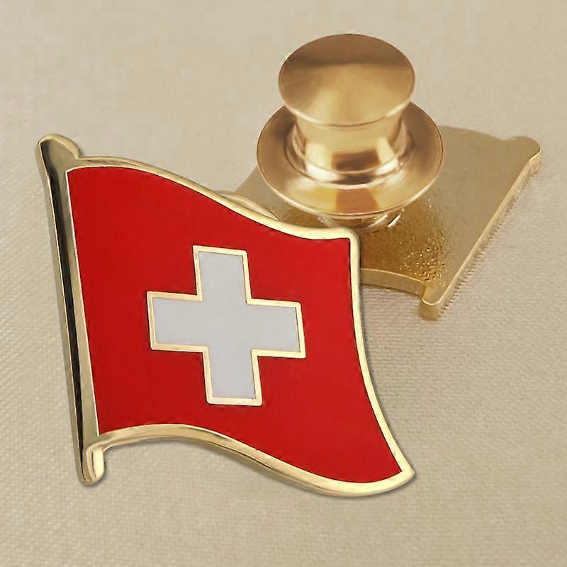 Armoiries De La Suisse Switzer Carte Drapeau Emblème National Flower Brooch Badges Revers Pins