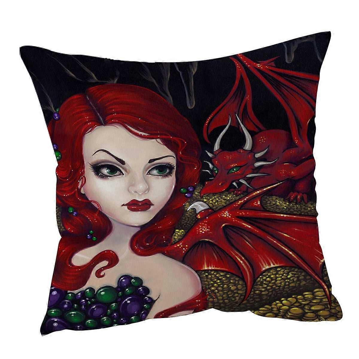 Bijou the Redhead Dragon Winged Fairy 靠垫套