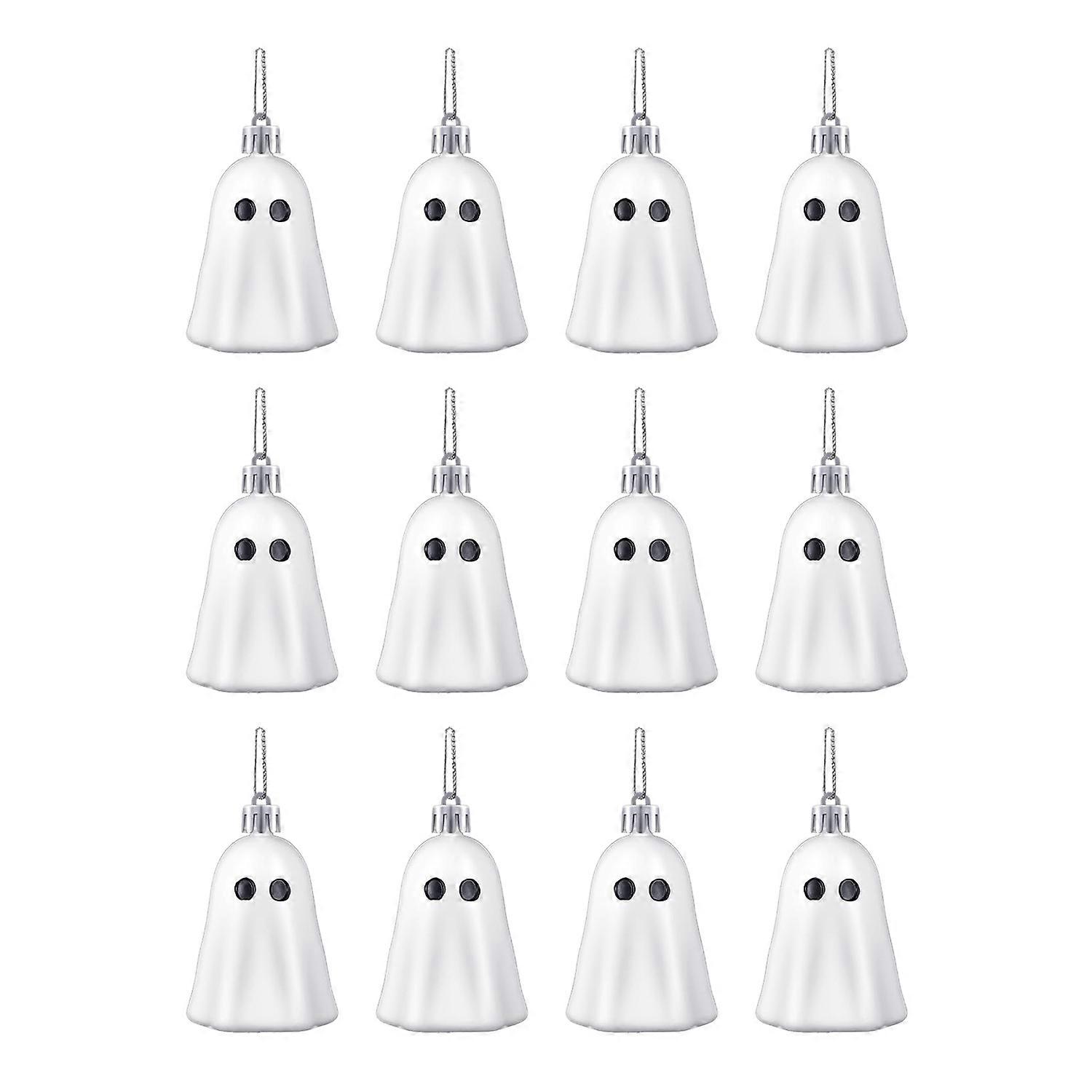 6/12Pcs Halloween Hanging Ghost Ornaments Resin Mini Ghost Figurine for Halloween Tree Party Home