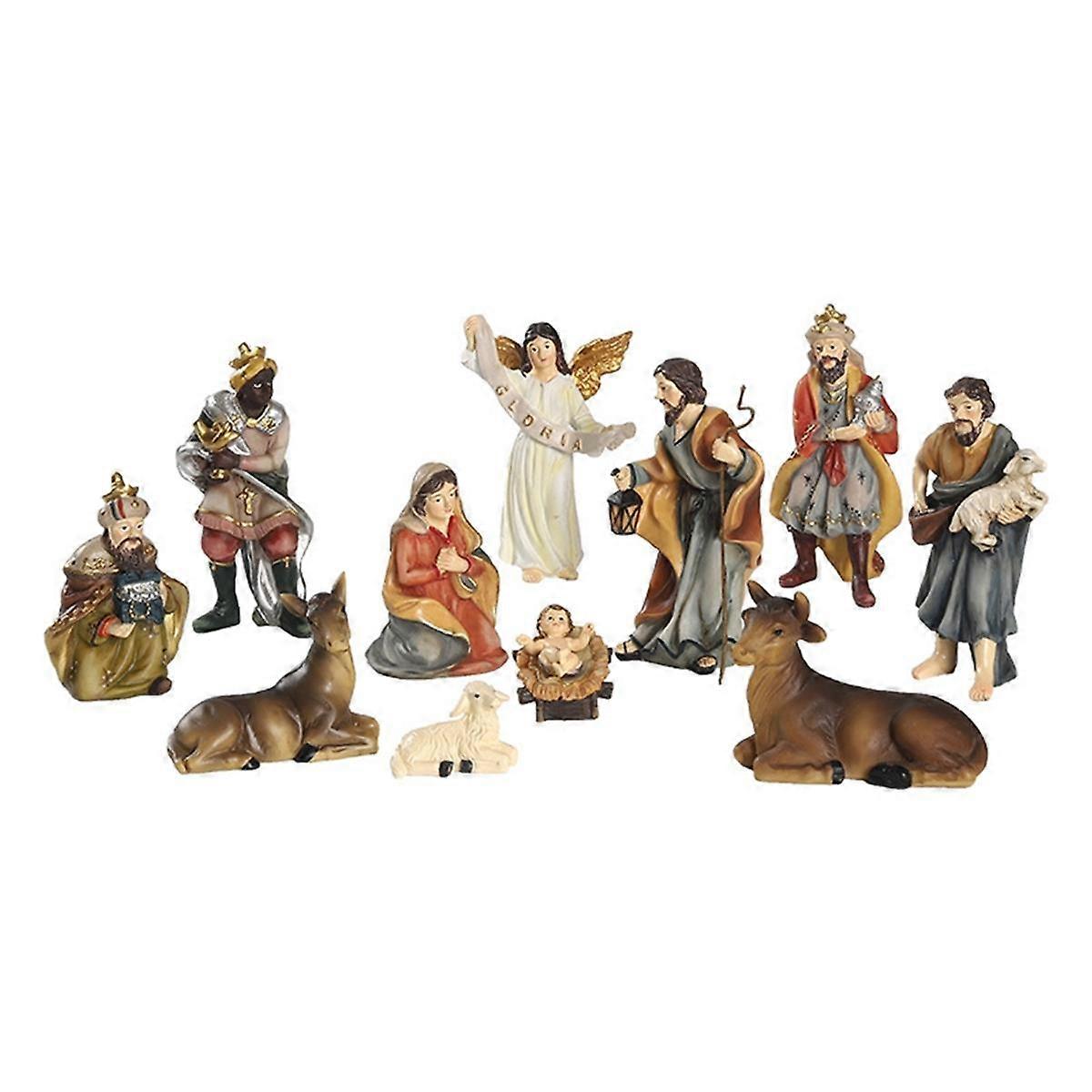 Nativity Set, Christmas Nativity Scene, Hand Drawn Christmas Nativity Scene, Manger Set Ornaments R