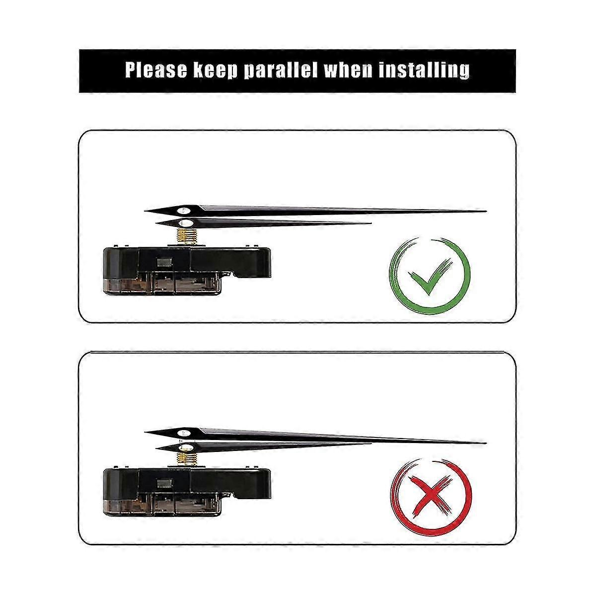 3pcsサイレントクロックムーブメントメカニズム、6つの異なるペアのハンドDIYクロック修理部品モーターRe