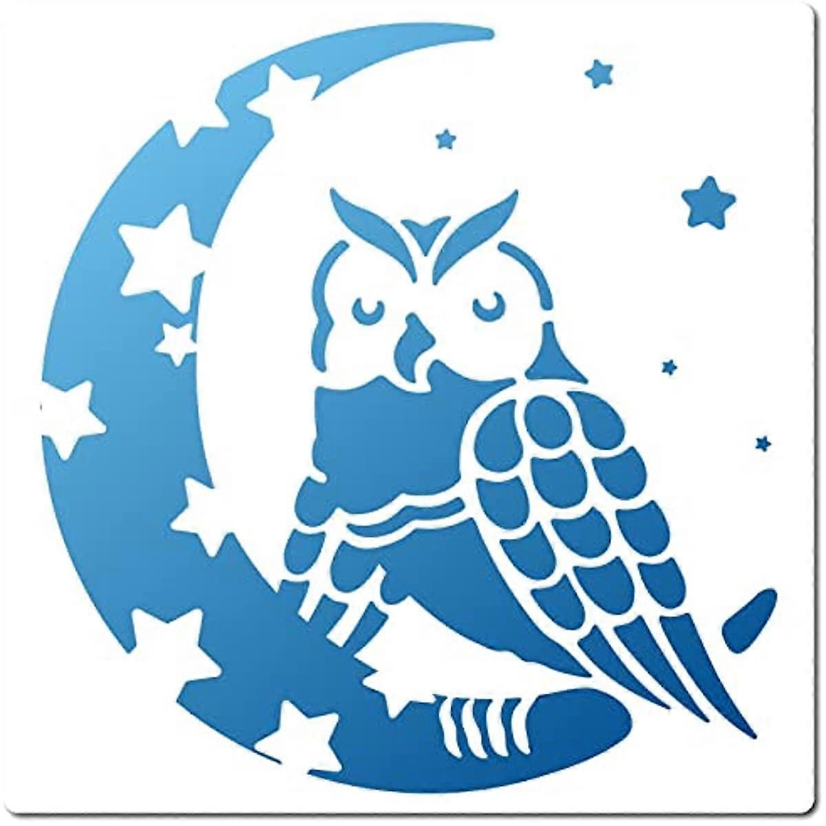 Large Owl Stencils 12x12 Inch Reusable Animal Stencil Template Signs Home Decoration Wall Decor for Painting on Wood Wall Scrapbook Card Floor Canvas