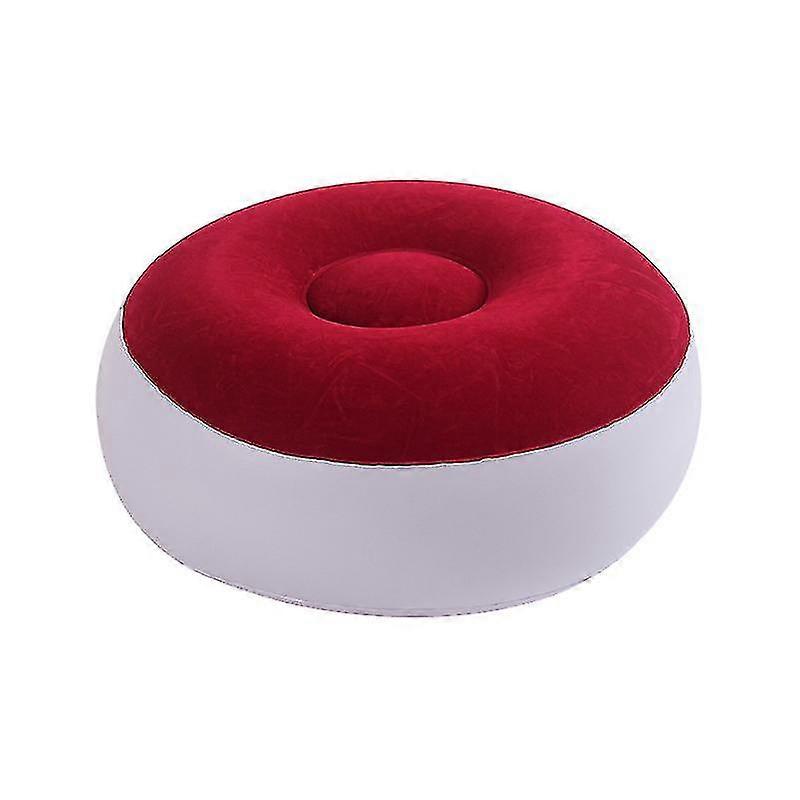 Inflatable Lazy Sofa Inflatable Round Stool Portable Foldable Stool Flocking Sofa Stool