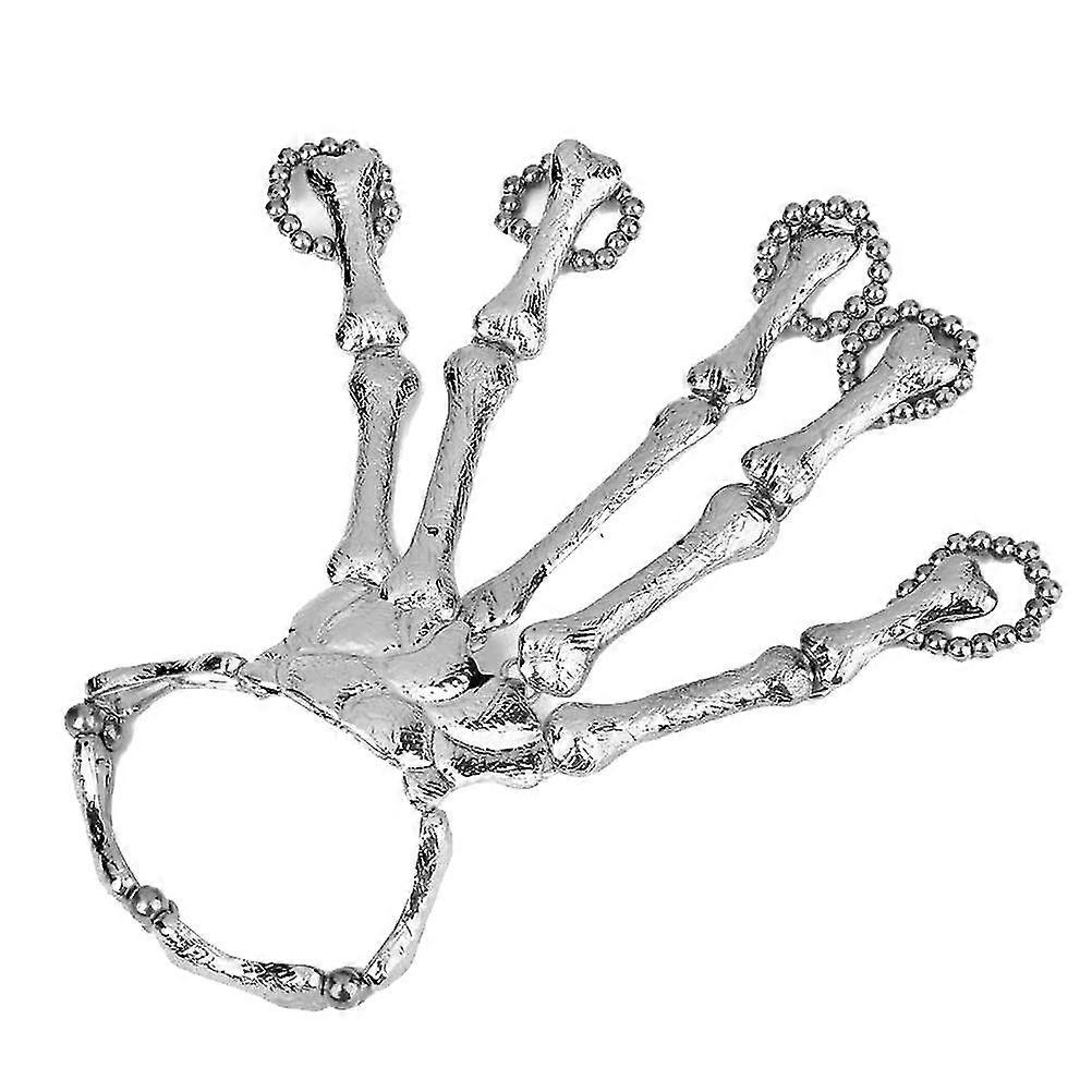 Metal Skeleton Bracelet Gothic Punk Skull Bone Hand Finger Ring