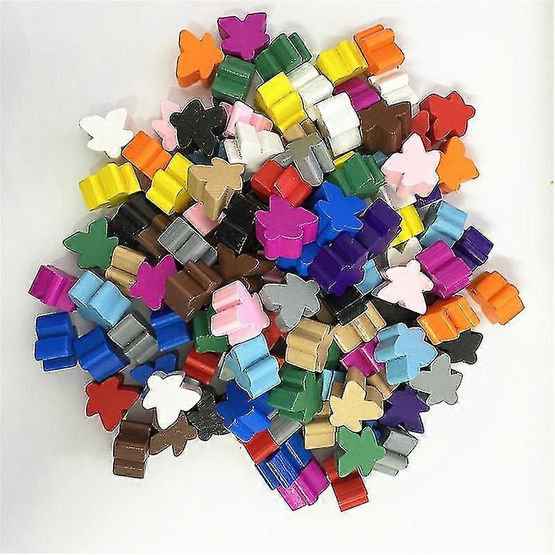 100pcs Wooden Meeples 16mm Extra Board Game Bits Pawns Pieces Bulk Replacement Tabletop Gaming Components Humanoid Chess Pieces Shry-Useful