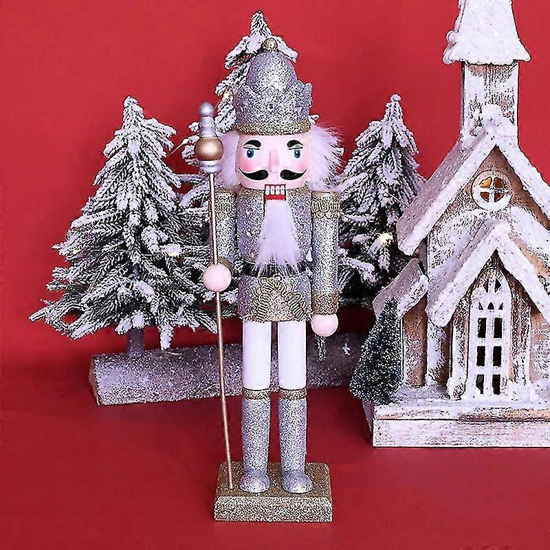 30cm Weihnachten Holz Handwerk Nussknacker Puppe Soldat Soldat Zuhause Tischplatte Ornamente-Yvan