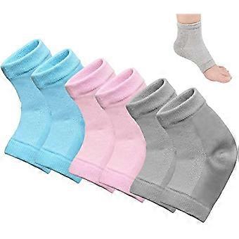 3 Pairs Gel Heel Socks, Soft Moisturizing Socks Gel Lining Infused With Essential Oils And Vitamins For Dry Hard Cracked Skin Moisturizing Day Night C