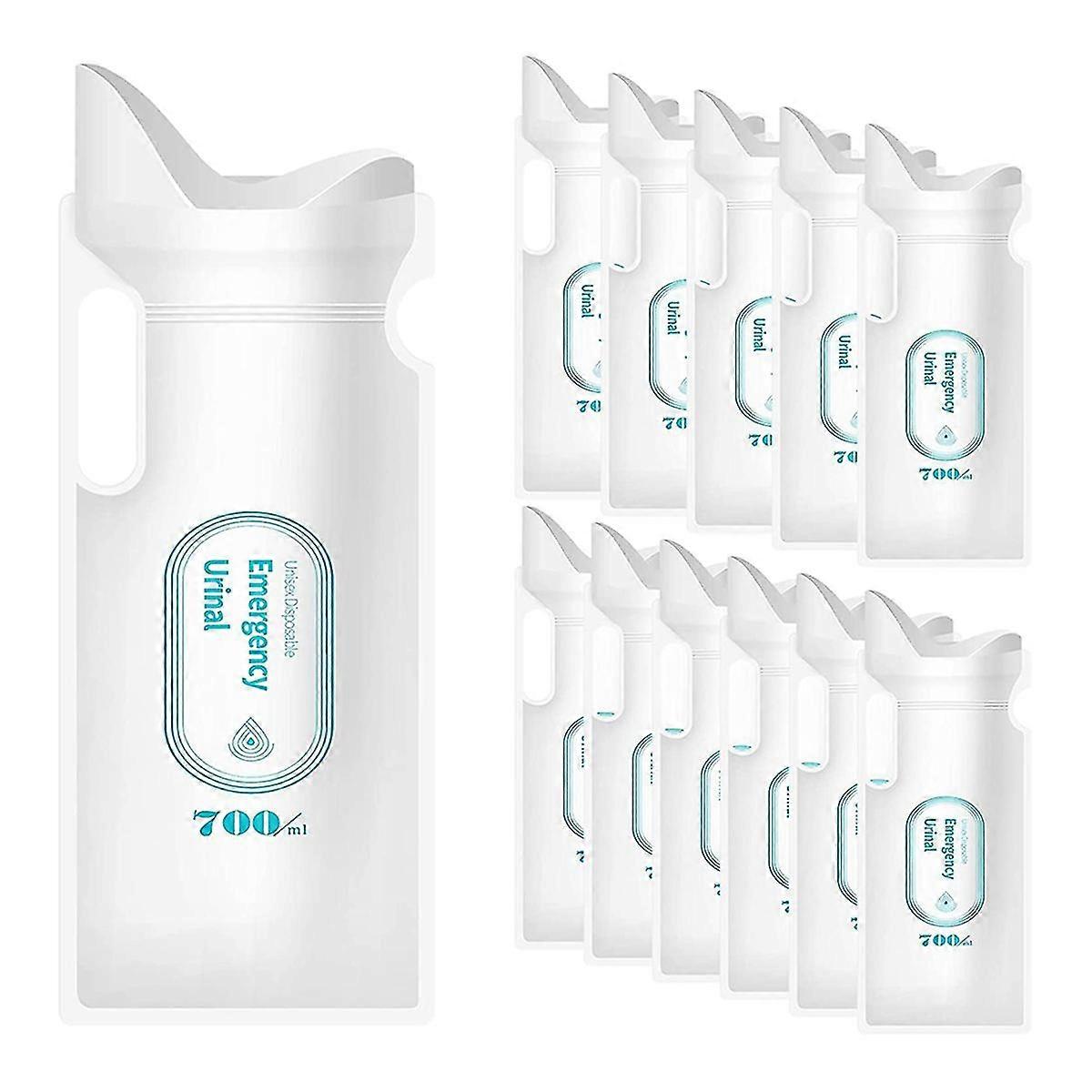 12pcs أكياس البول القابل للتصرف، 700ml أكياس البول للسفر التخييم في حالات الطوارئ ومربى المرور، كيس بول