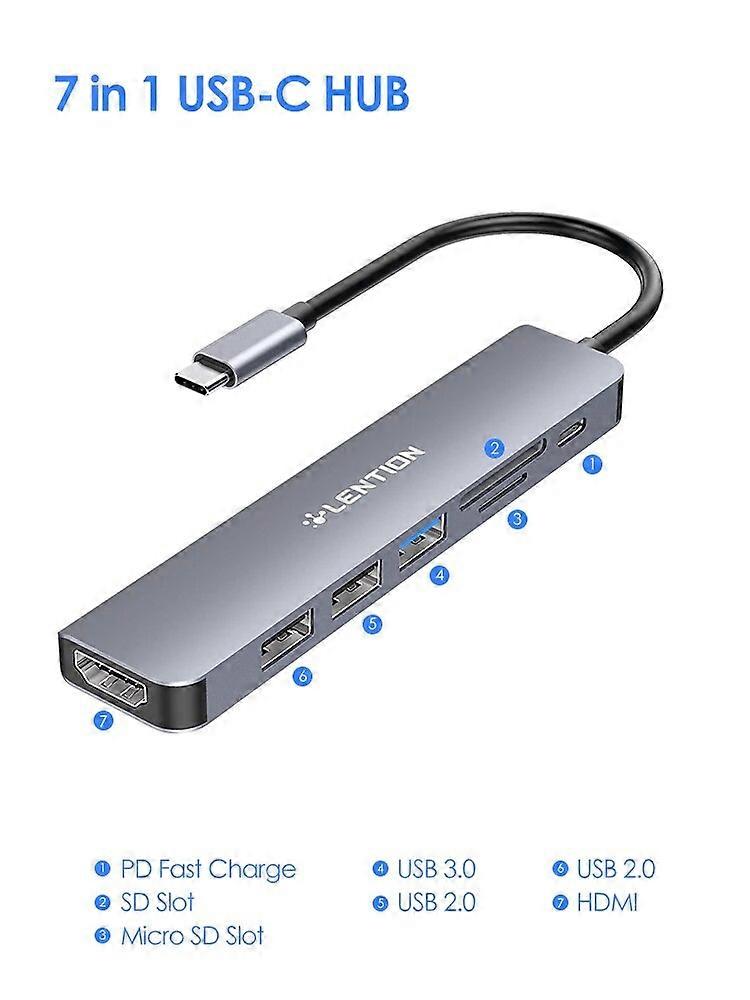 Lention USB 3.0 HUB 4K 30Hz Type C to HDMI 2.0 PD 100W Adapter For Macbook Air Pro iPad Pro M2 M1 PC Accessories USB C HUB