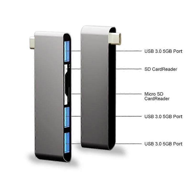 Usb C Docking Station Type C HUB3.0 to SD TF Card Reader 5in1 Multifunctional Notebook Computer Docking Station Laptop