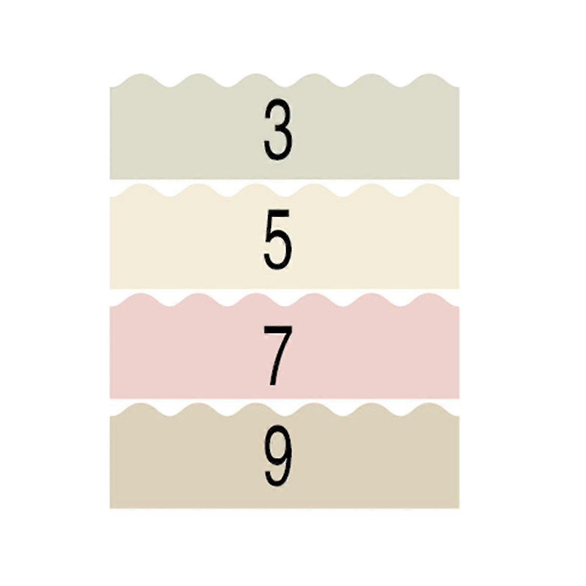 4 Roll Of Morandi Color Wavy Edge Sticker Classroom Bulletin Board Decors Bulletin Board Border Del