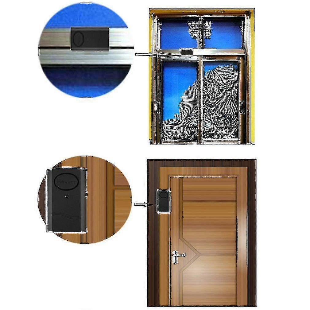 Wireless Door Window Caravan Vibration Security Detector Alarm Black