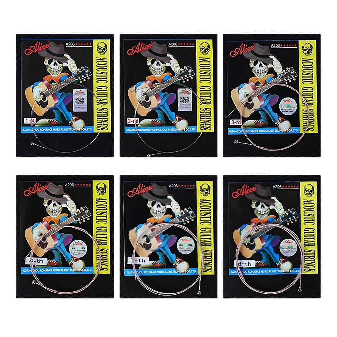 A206SL Acoustic Guitar Strings String Set Stainless Steel Coated Phosphor Anti-Rust 1St-6Th Guitar