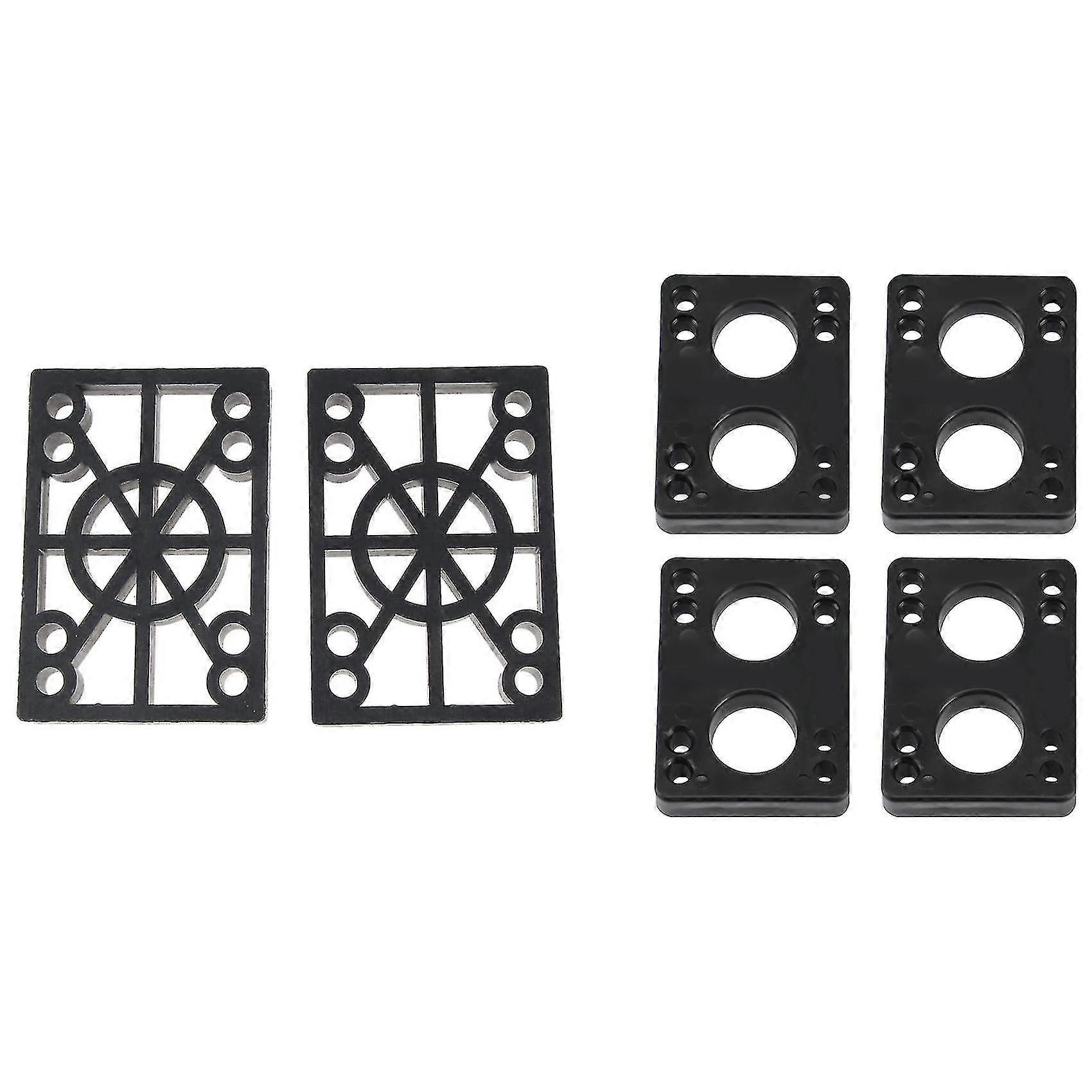 2 pair skateboard rubber gasket 8-14mm longboard riser pads black