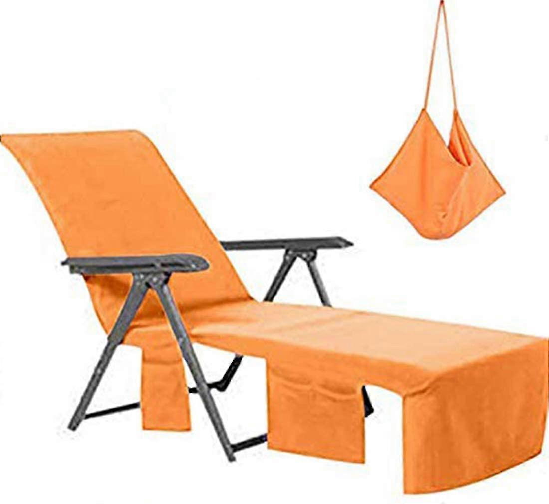 lounge chair cover microfiber beach towel swimming pool lounge chair cover with pockets for holidays sunbathing
