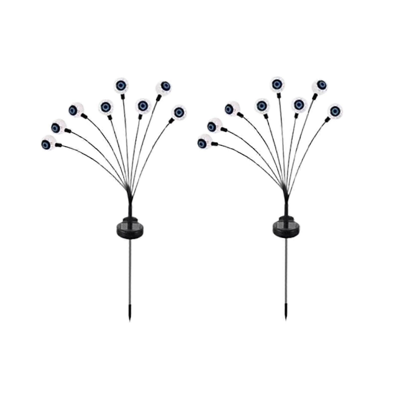 2 Pieces Solar Eyeball Lights Scary Eyeballs Swaying Lights for Yard Walkway Red