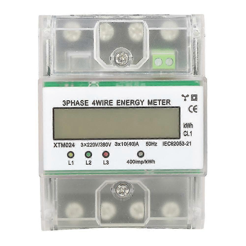 Digital lcd 3-phase 4 wire din-rail electric meter electronic kwh meter (10(40)a)