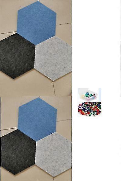 Wall Bulletin Board, Hexagon Diy Memo Notice Board With 20 Push Pins