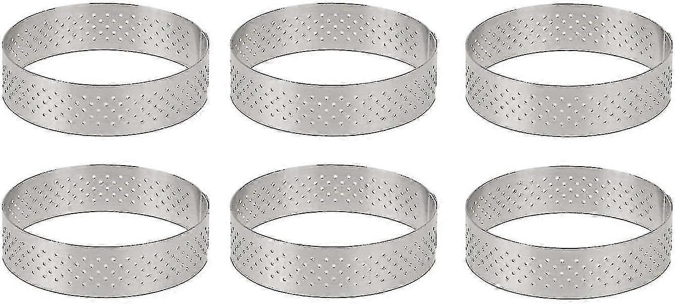 6 Round Heat Resistant Stainless Steel Baking Pieces - 8cm