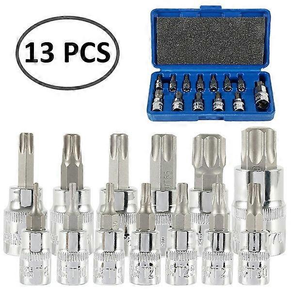 13-Piece Security Bit Set: Torx, Tamper-Proof Screws, Phillips, Slotted, Tri