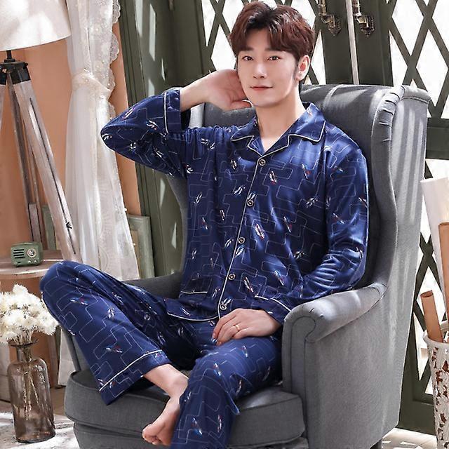 Cotton Male Long Sleeve Striped Pyjama Set