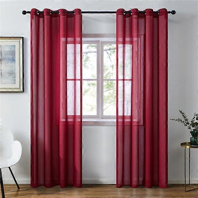 JWL-Solid Chiffon Cortinas Transparentes Para Sala de Estar Quarto