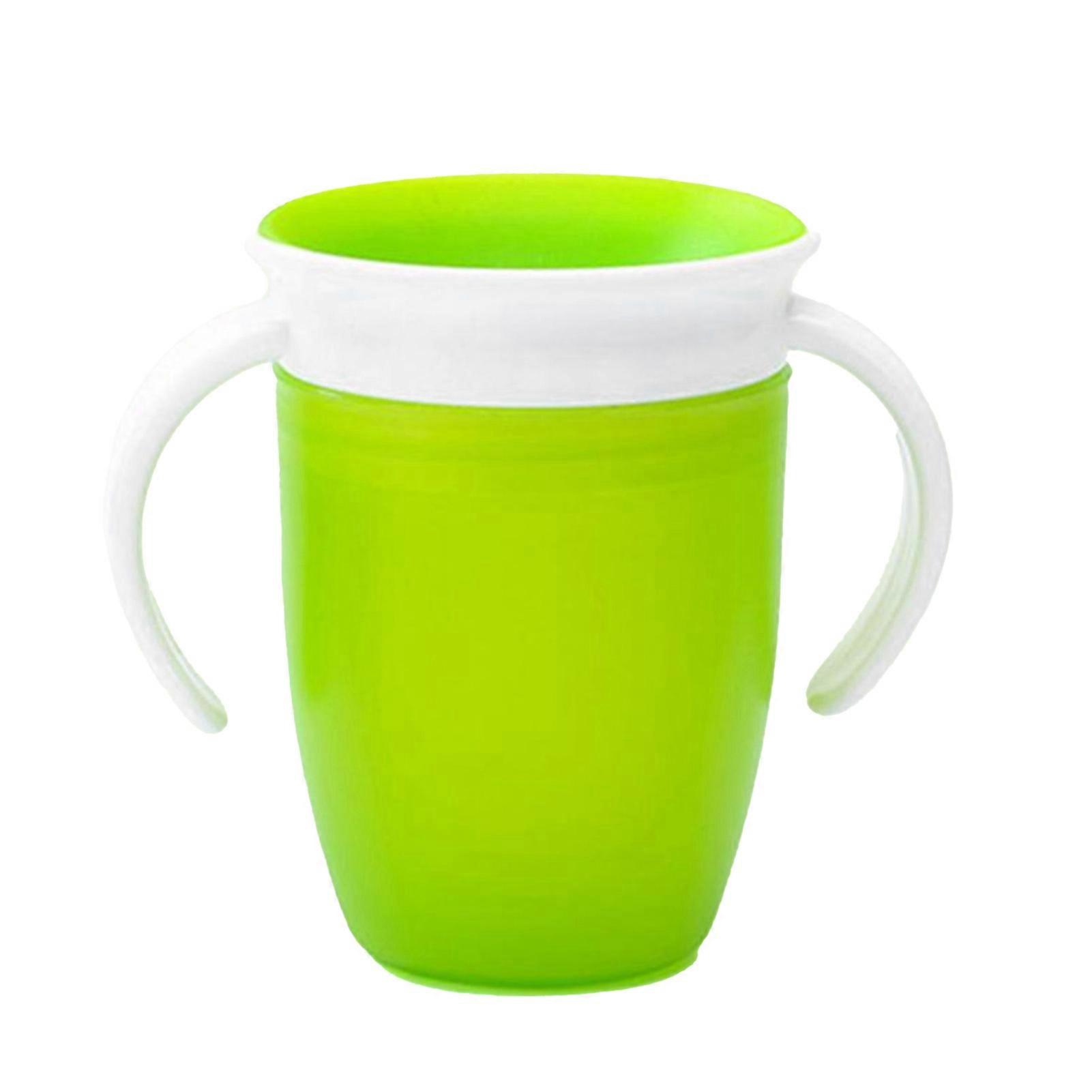 Silicone Baby Drinking Cup Small Handle 360 Protection Practical Toddler Infant Water Training Bottle Green