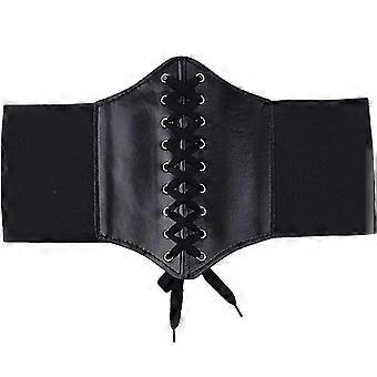Aabellay PU Leather Corset Cinch Waistband Belt Retro Tied Aabellay Womens PU Leather Corset Cinch Waistband Waspie  main image 3