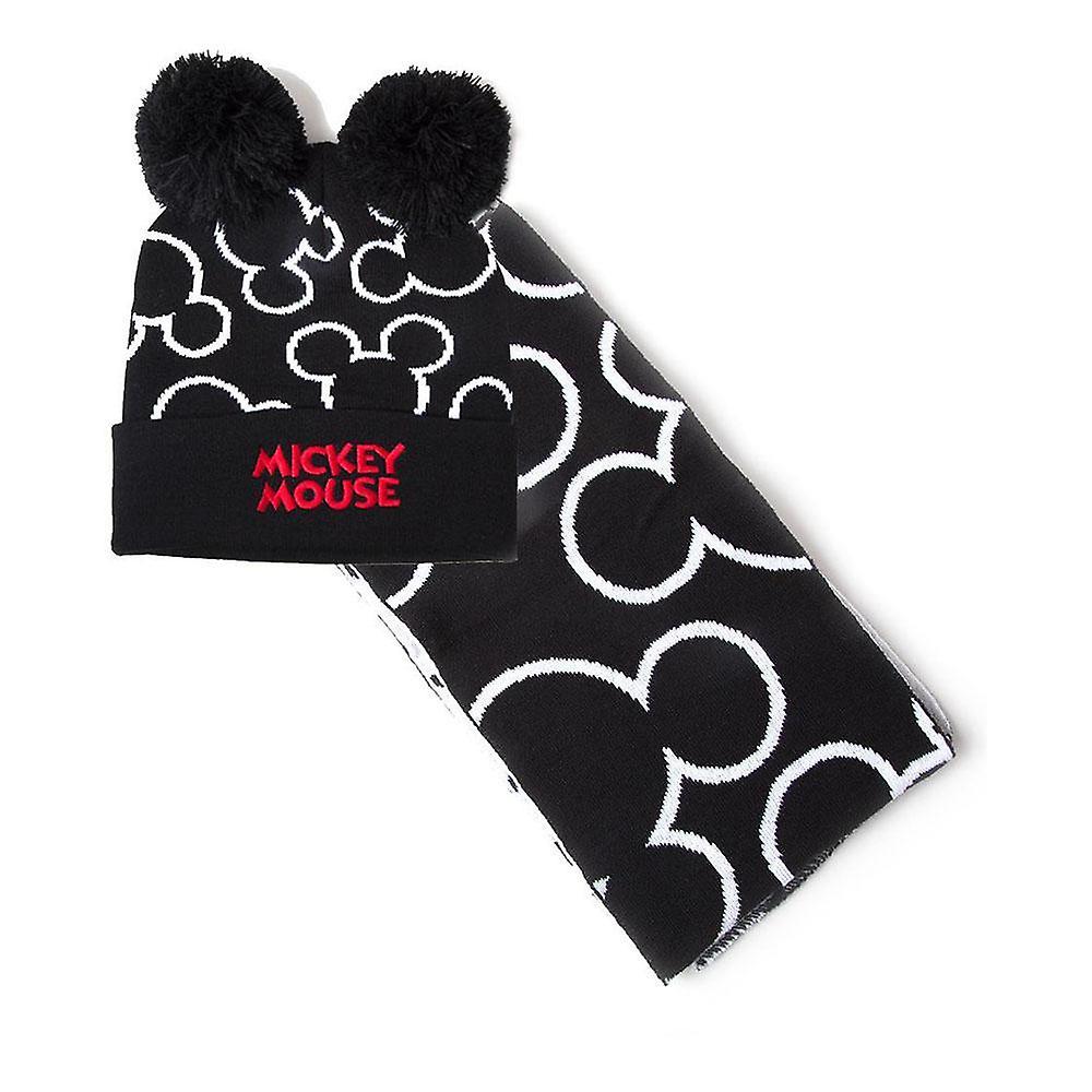 Disney Mickey Mouse Silhouette Beanie & Scarf Gift Set