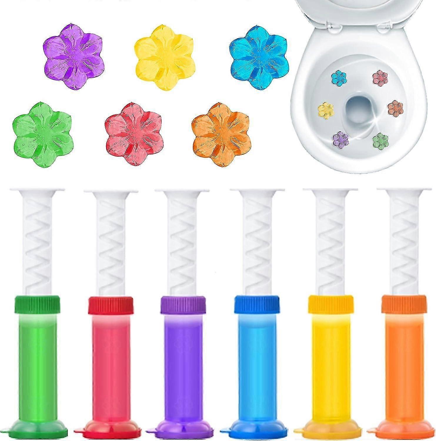 6 timbri in gel per WC, timbri in gel a forma di fiore fresco per WC, deodorante per interni WC