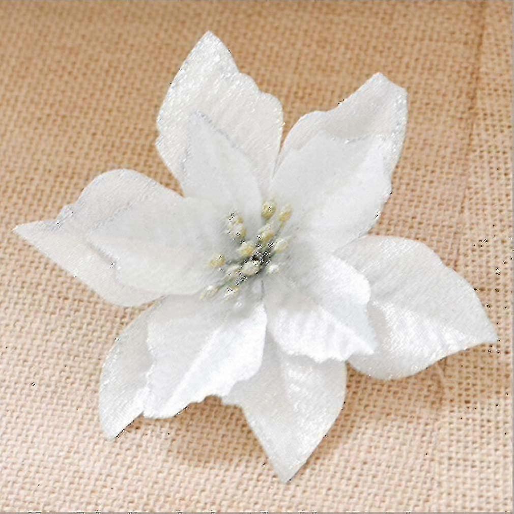 8 Pcs Glitter Artificial Flowers Tree Wreaths Ornament For Wedding