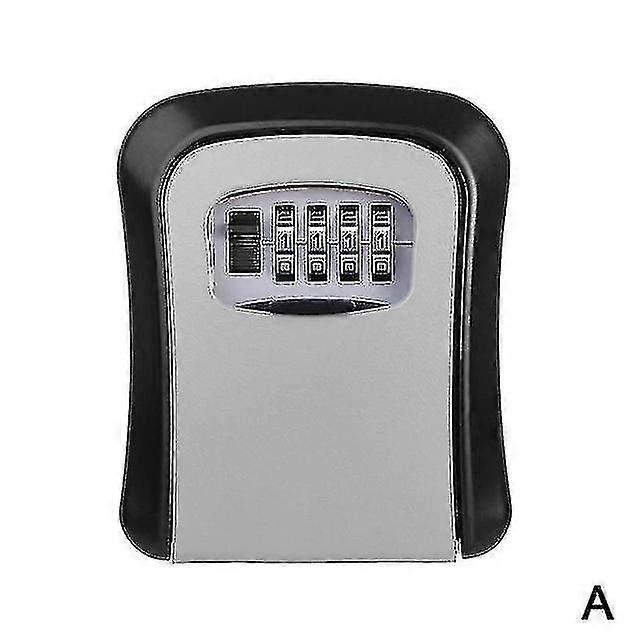 Smart Code Password Key Lock Box Storage Key Wall Mounted Key Safe Box Waterproof Outdoor Keybox 4 Digits Passwords(grey)