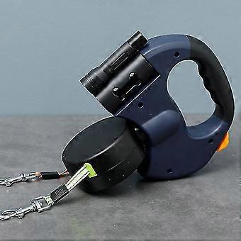 Starlight-double Intrekbare Leiband Voor 2 Honden, Blauw, 26*18cm
