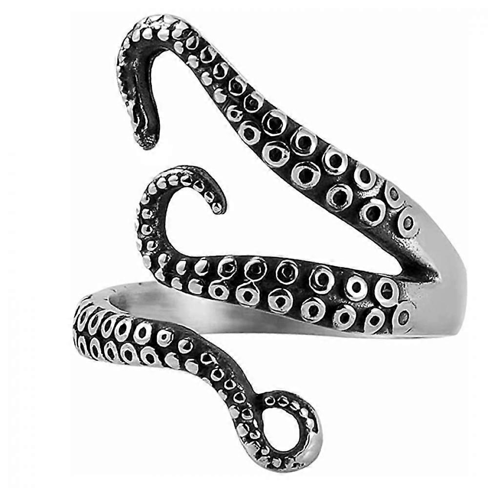 Stainless Steel Punk Antique Octopus Pirate Ring for Mens Women The Size Can Be Adjusted In Small Increments Size