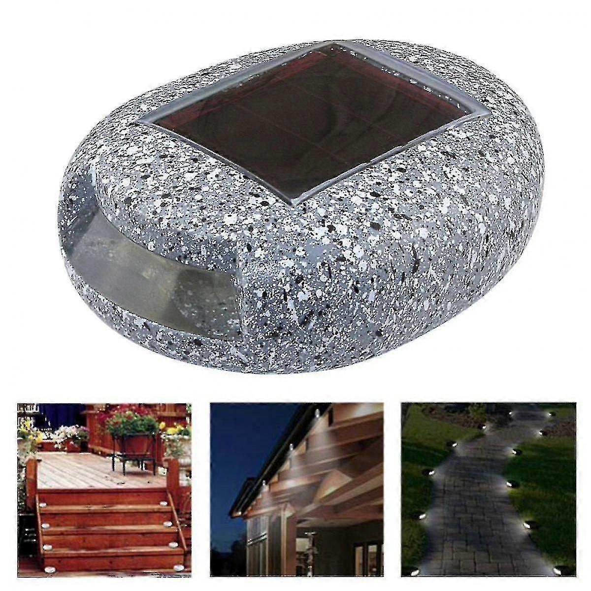 3-pack Solar Rock Lights ,decorative Stone Pathway Lights Ip65 Waterproof Solar Deck Dock Lights,step Lights,solar