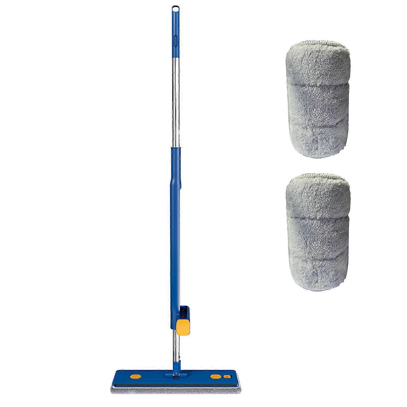 Hand-free Flat Mop With Replacement Mopping Cloth Washable Rectangle-shape Mop For Home Floor Cleaning